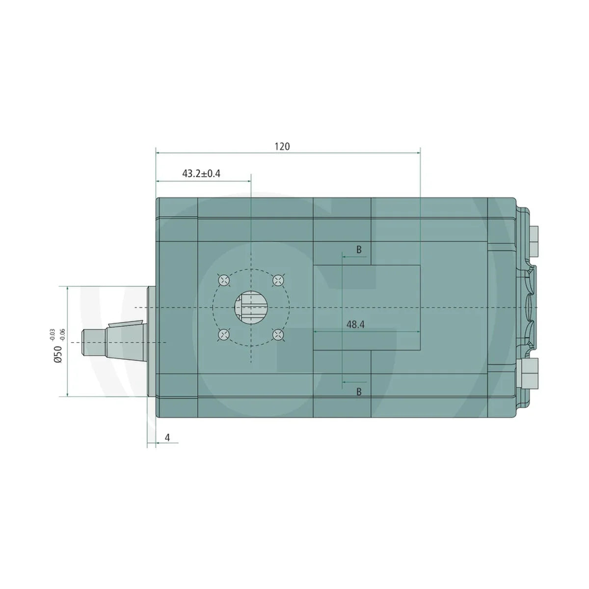 Schita dimensiuni Pompa hidraulica dubla 8+8 cm3 Case IH GRANIT 25999050 – 3