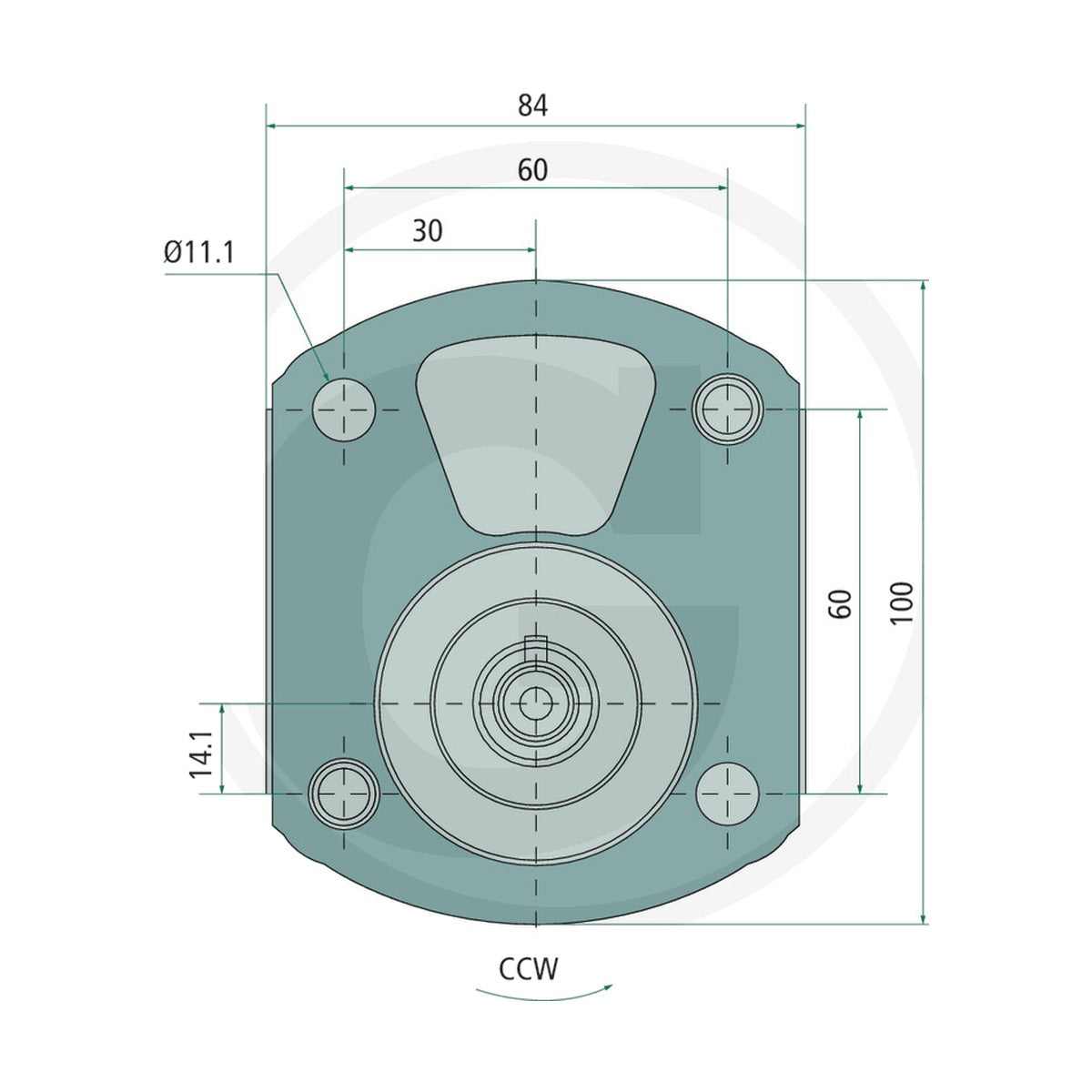 Schita dimensiuni Pompa simpla compatibila Fendt, Deutz-Fahr, Steyr GRANIT 25999039 – 2