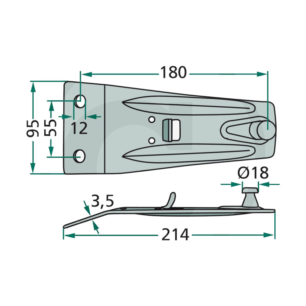 Schita dimensiuni Portcutit compatibil Deutz-Fahr, Pöttinger GRANIT 52516500771