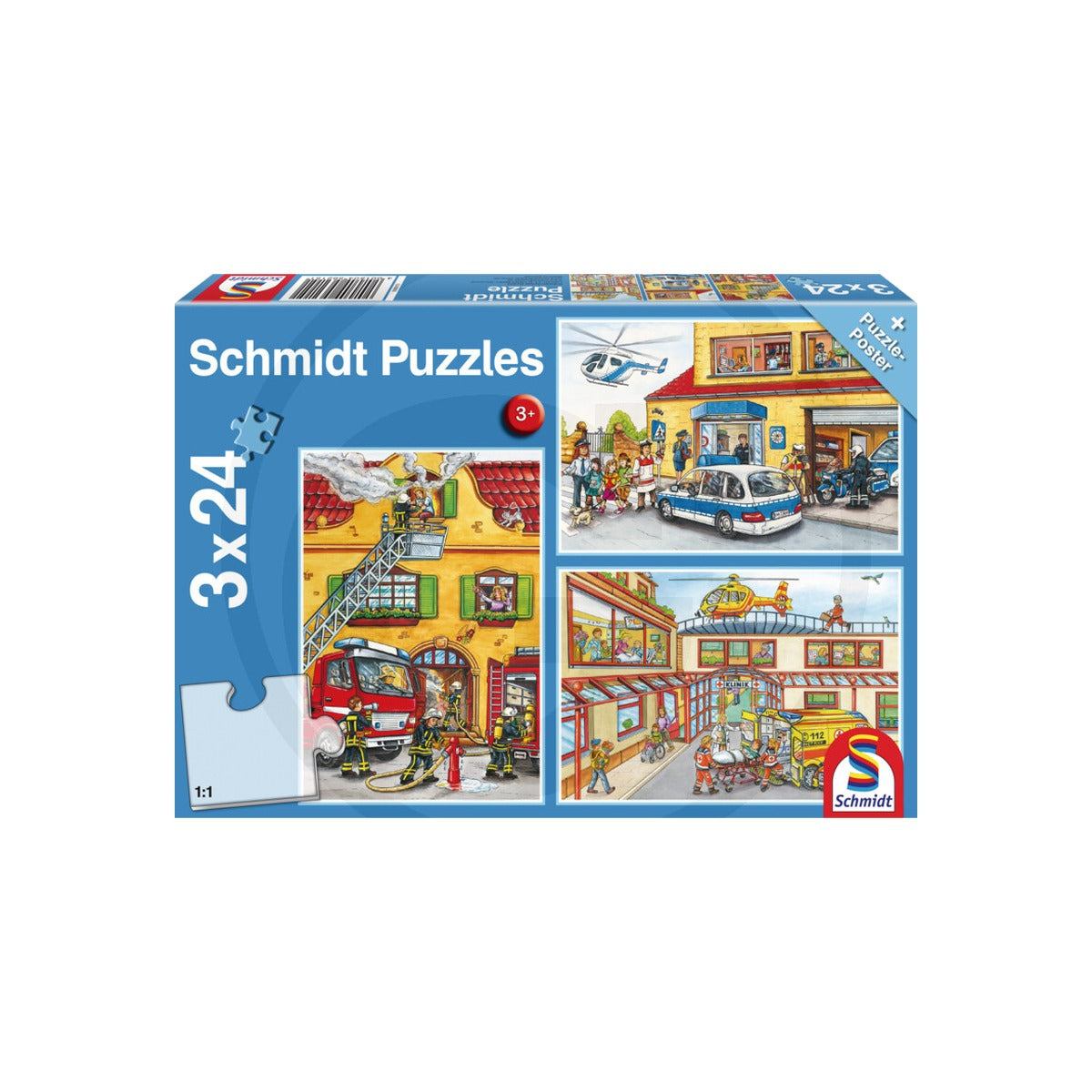Puzzle Pompierii si politia Schmidt Spiele 56215