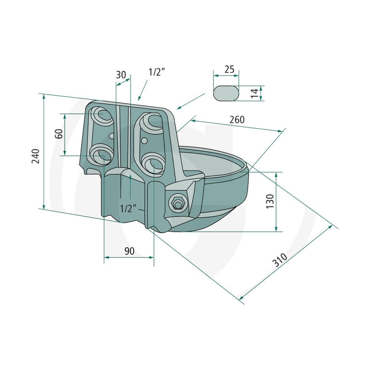 Schita dimensiuni Rezervoare adapatoare Mod. 1200-MS½" SUEVIA 330SU1001200