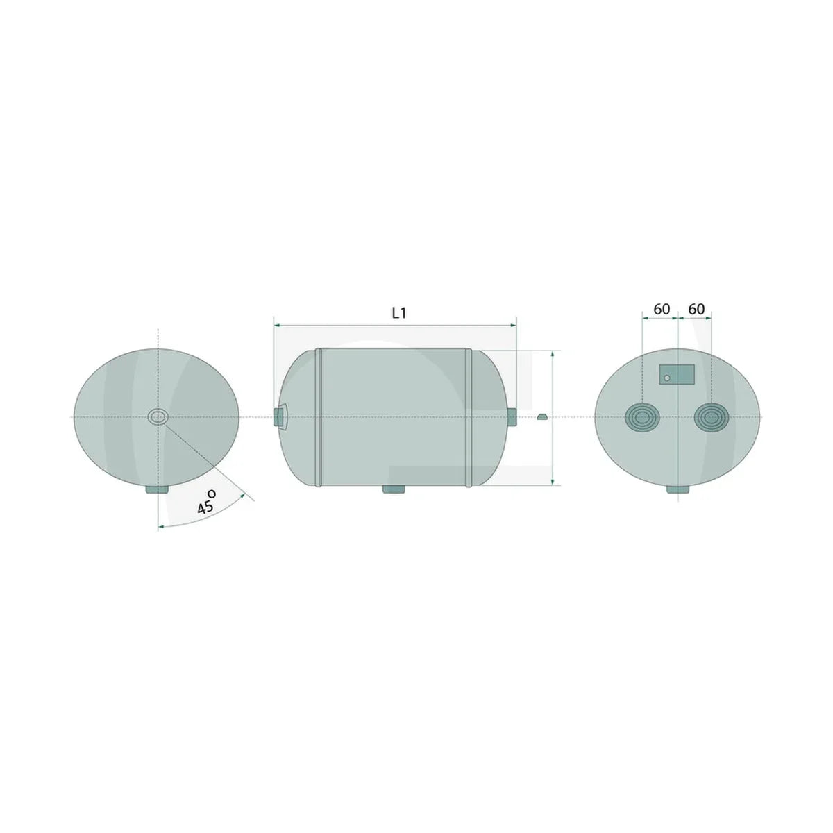 Schita dimensiuni Rezervoare aer comprimat fara consola pentru Saphir GRANIT 82770248