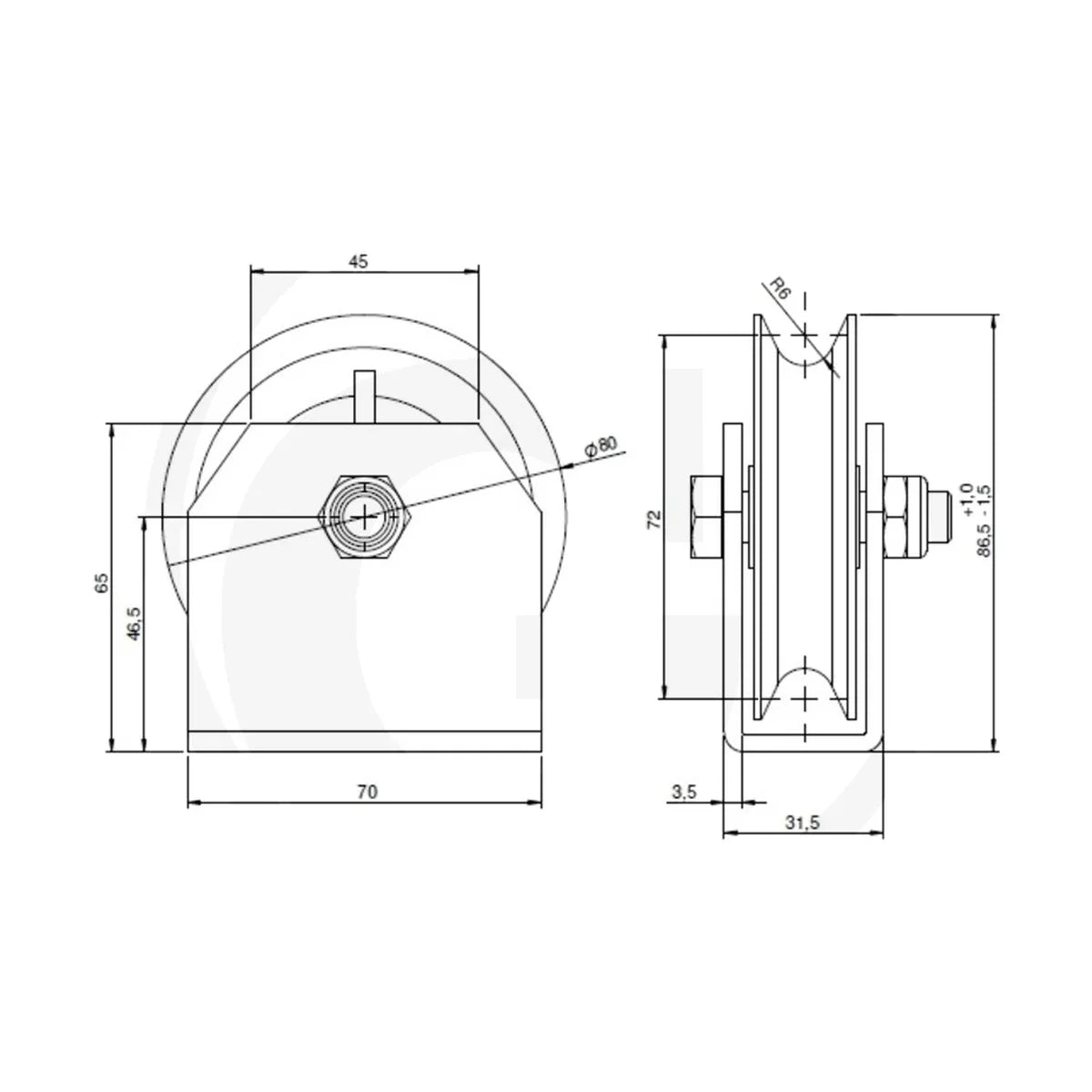 Schita dimensiuni Rola cablu GRANIT 2200900002