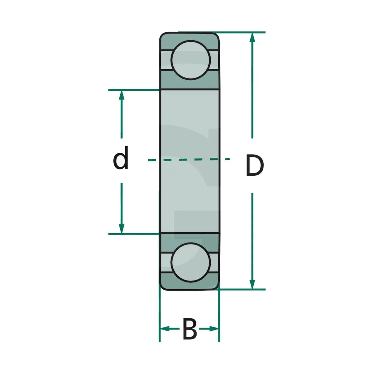 Schita dimensiuni Rulment cu bile compatibil Deutz-Fahr, Welger, Jungheinrich GRANIT 8056009 2RS