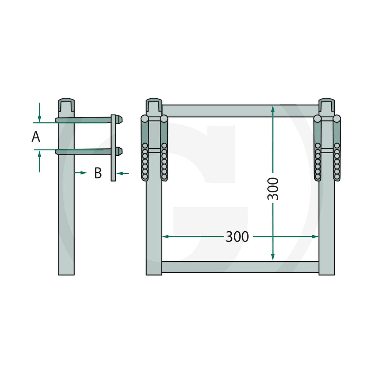 Schita dimensiuni Scara remorca HW 60 / HW 80 cadru zincat varianta mica Cat 2 II GRANIT 220ZGA02