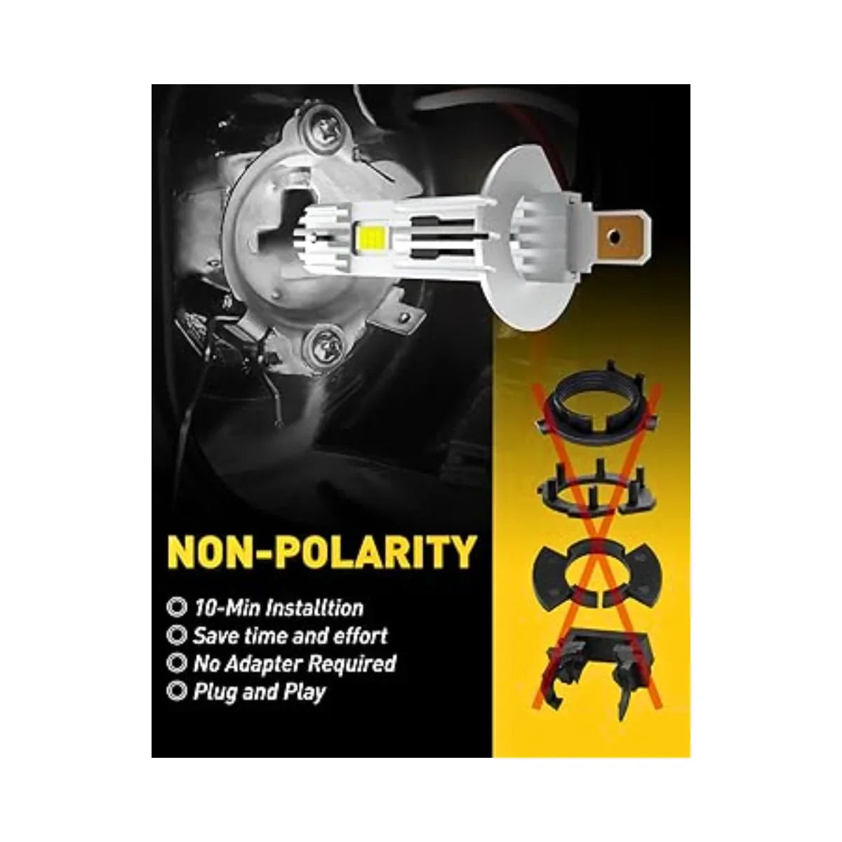 Set 2 becuri H1 LED auto 100W 20000LM 6000K alb rece Plug&Play