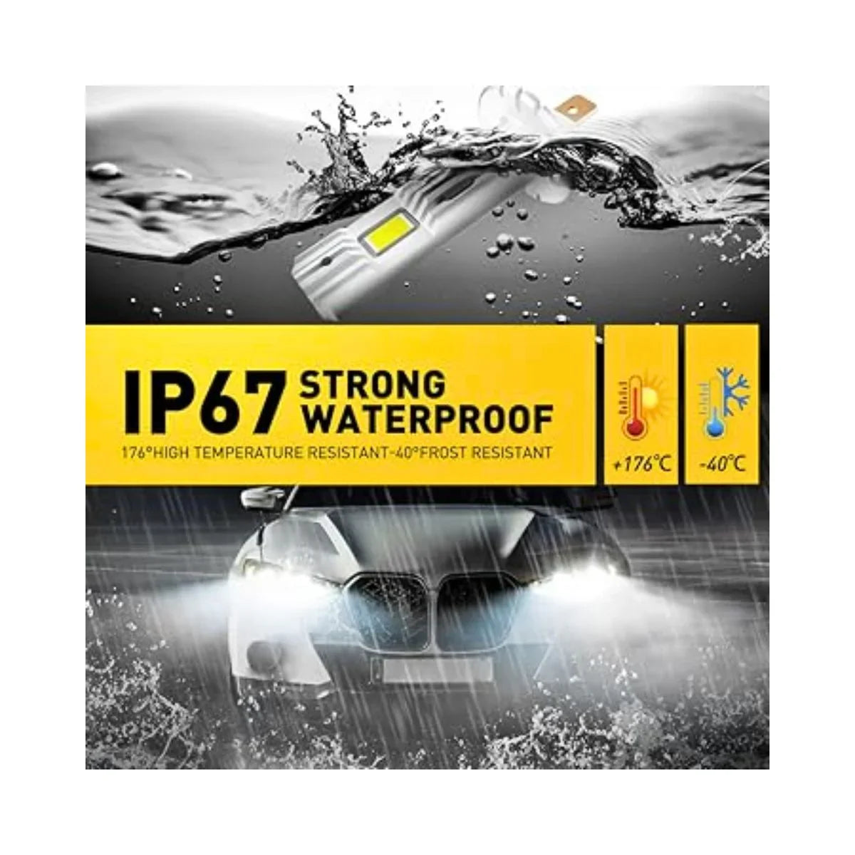 Set 2 becuri H1 LED auto 100W 20000LM 6000K alb rece Plug&Play