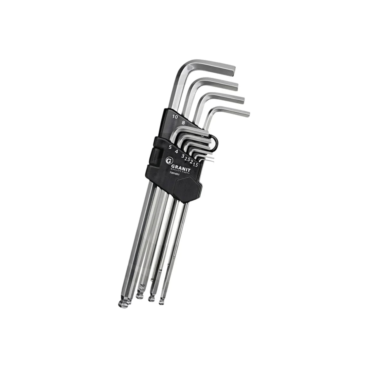 Set chei imbus, versiune lunga 10 piese GRANIT BLACK EDITION 7301651