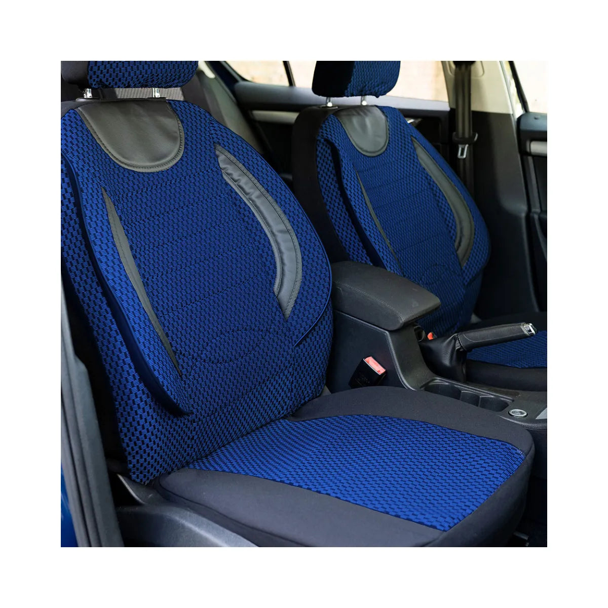 Set huse scaun city albastru negru