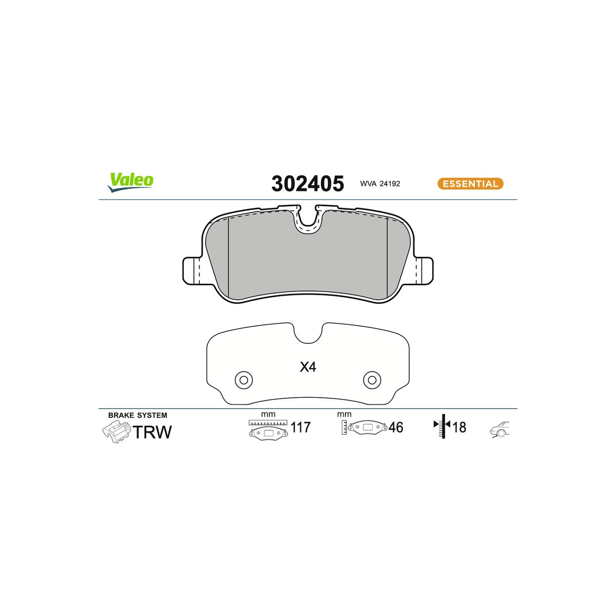Set placute frana Valeo 302405