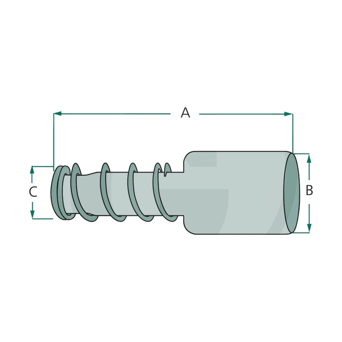 Schita dimensiuni Stift glisant 1 3/8" 6 dinti / 1 3/8" 21 dinti BONDIOLI & PAVESI 415403000001R10