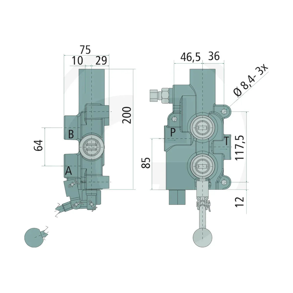 Schita dimensiuni Supapa P81 A3 G GRANIT 87000946