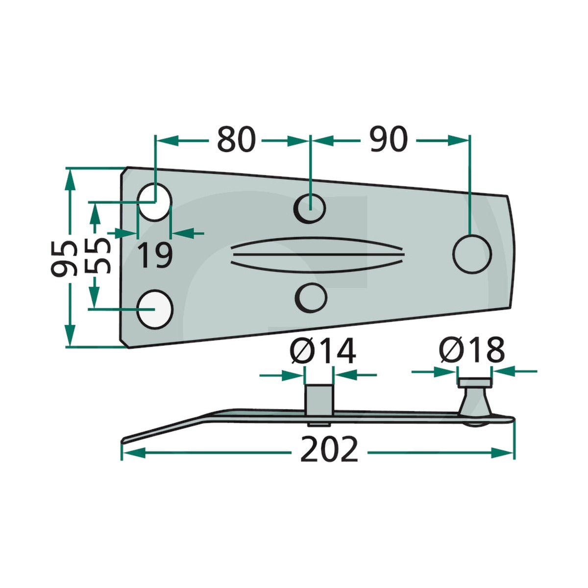 Schita dimensiuni Suport pentru cutite compatibil Deutz-Fahr, Pöttinger, Saphir GRANIT 52506563514