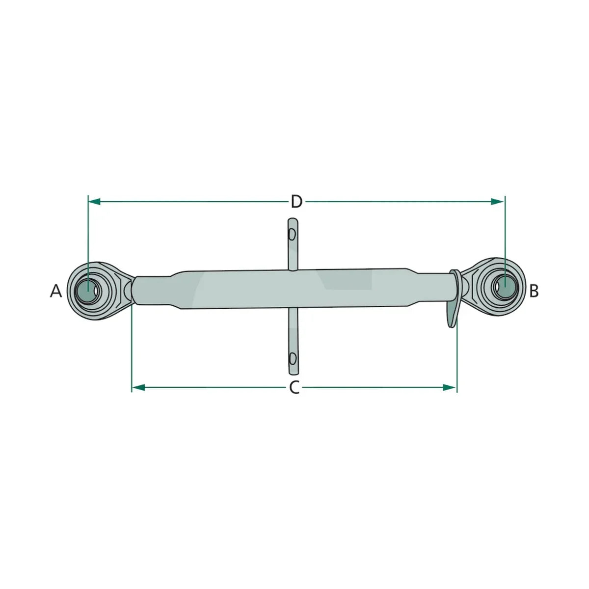 Schita dimensiuni Tirant Central Telescopic Cat. 2 – Mecanic Reglabil 440–610 mm GRANIT 20011970