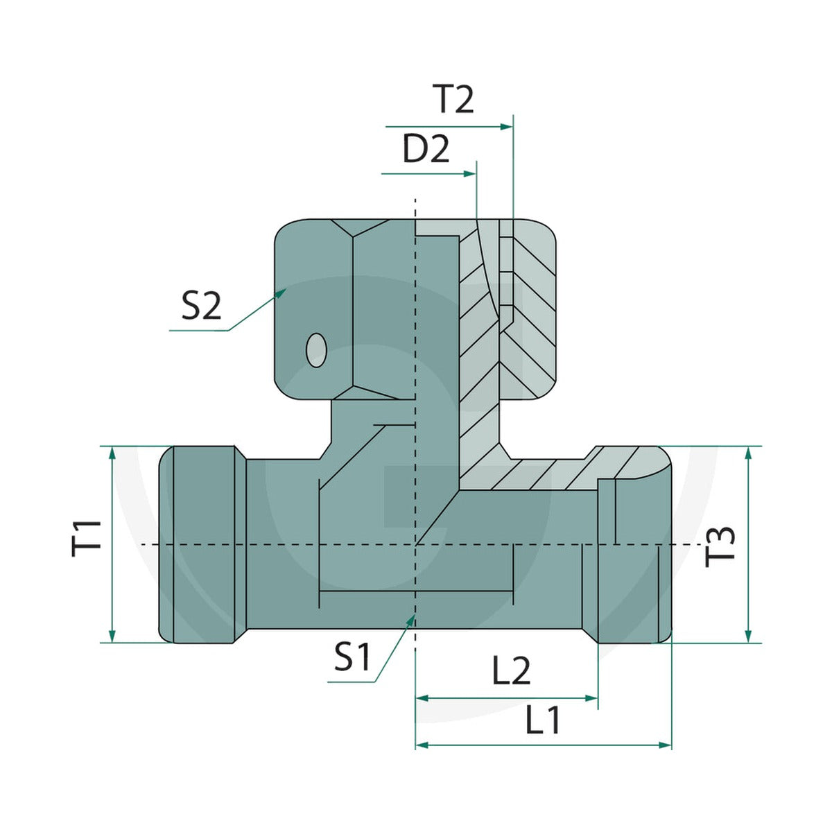 Schita dimensiuni X-ETV 10 L DKO ohne Überwurfmutter und Schneidring GRANIT 87003517