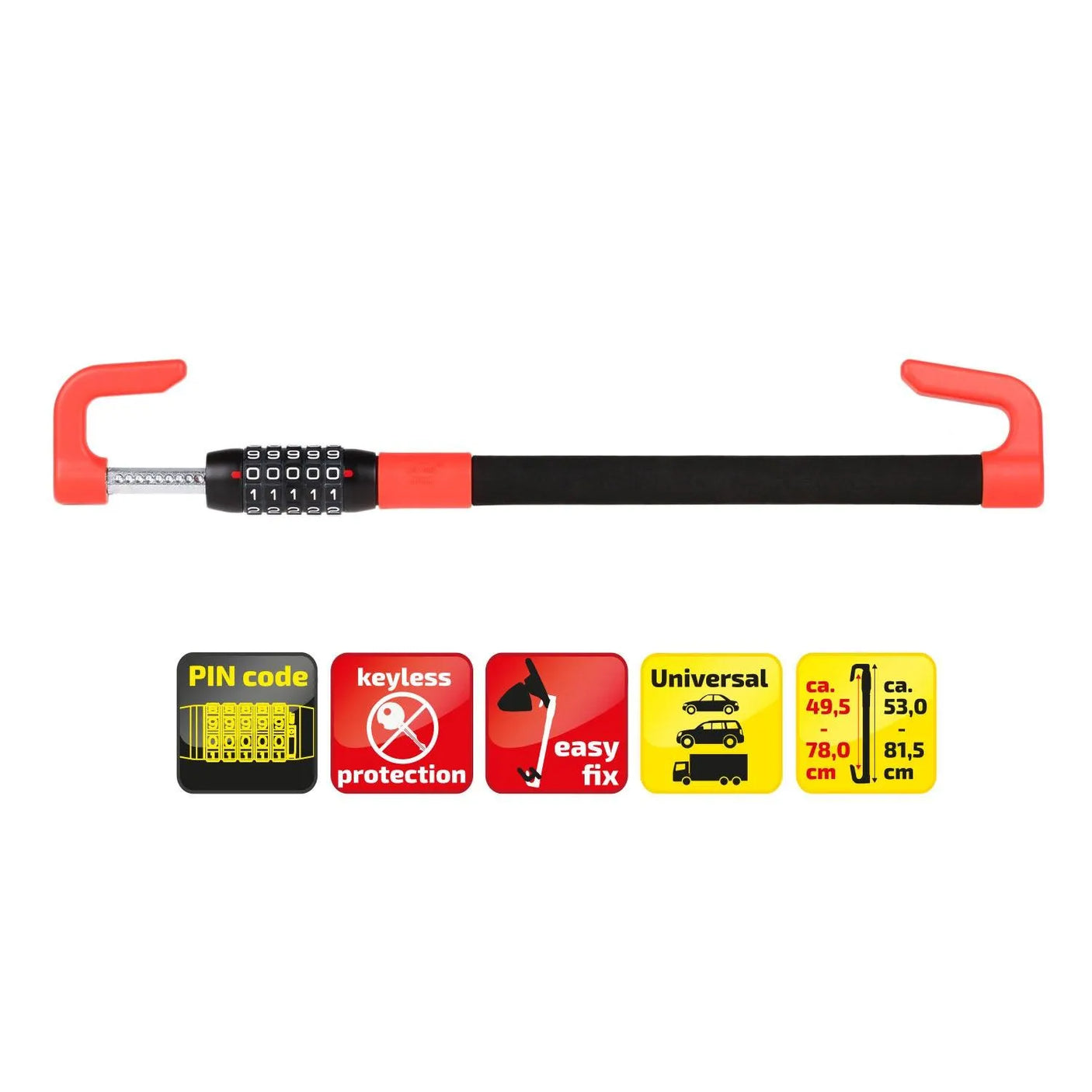 Antifurt pentru volan si pedale cu cifru