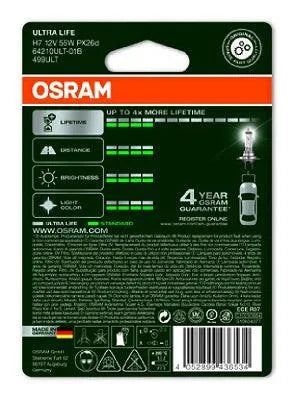 Bec 12v h7 55 w ultra life blister 1 buc osram