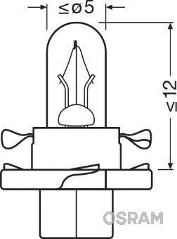 Bec bord bx8.4d soclu portocaliu 12v 1.1w set 10 buc osram