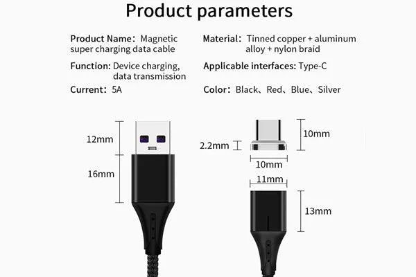 Cablu date incarcare 2in1 fast charge 3.0 usb la micro usb/type-c 1.5m 5a rosu