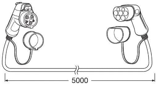 Cablu incarcare masina electrica batterycharge 5pin 1phase 32a 7.2kw type 2 to type 1 osram