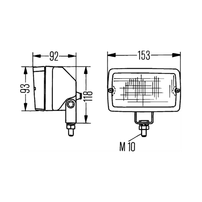 Proiector lumina de lucru dreptunghiular marca Hella 1GA 005 060-001