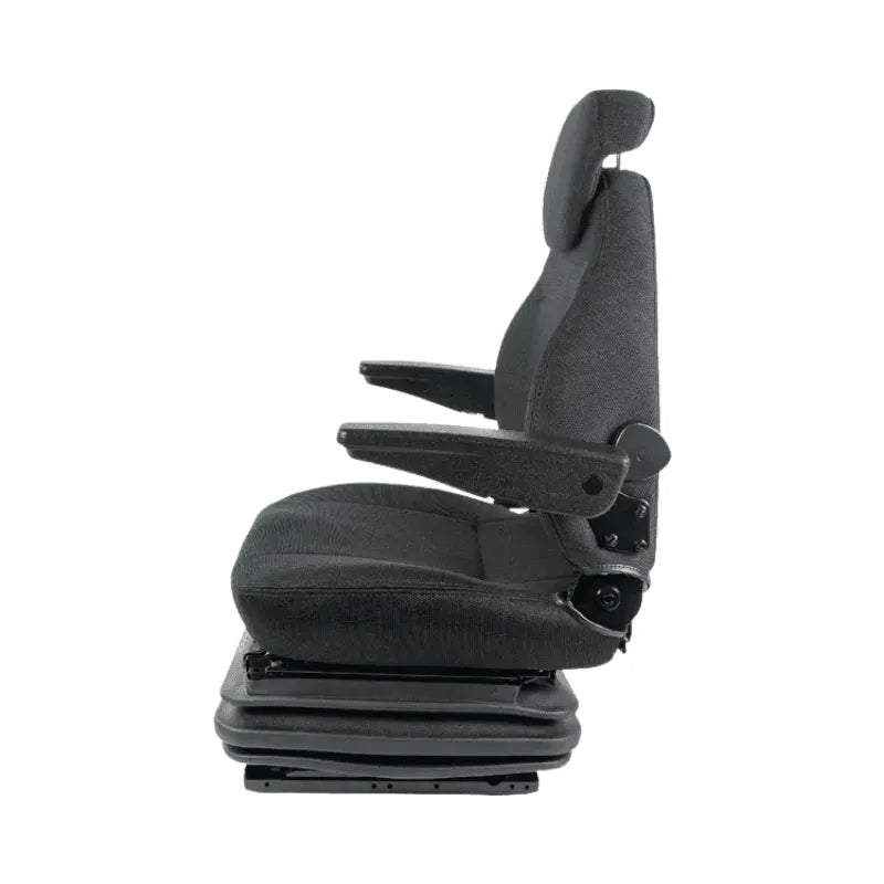 Scaun din material textil negru pentru tractor cu reglaj mecanic