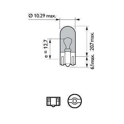 Set 2 becuri fara soclu w5w 12v (blister) white vision ultra philips
