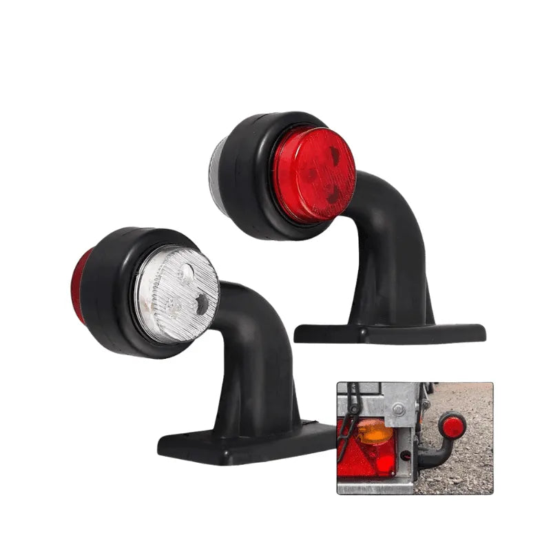 Set 2 lampi led gabarit stg dr 12v 24v cornite cu brat curbat