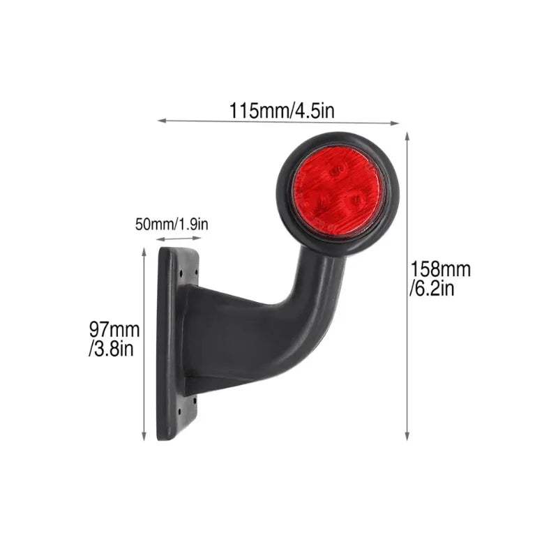 Set 2 lampi led gabarit stg dr 12v 24v cornite cu brat curbat