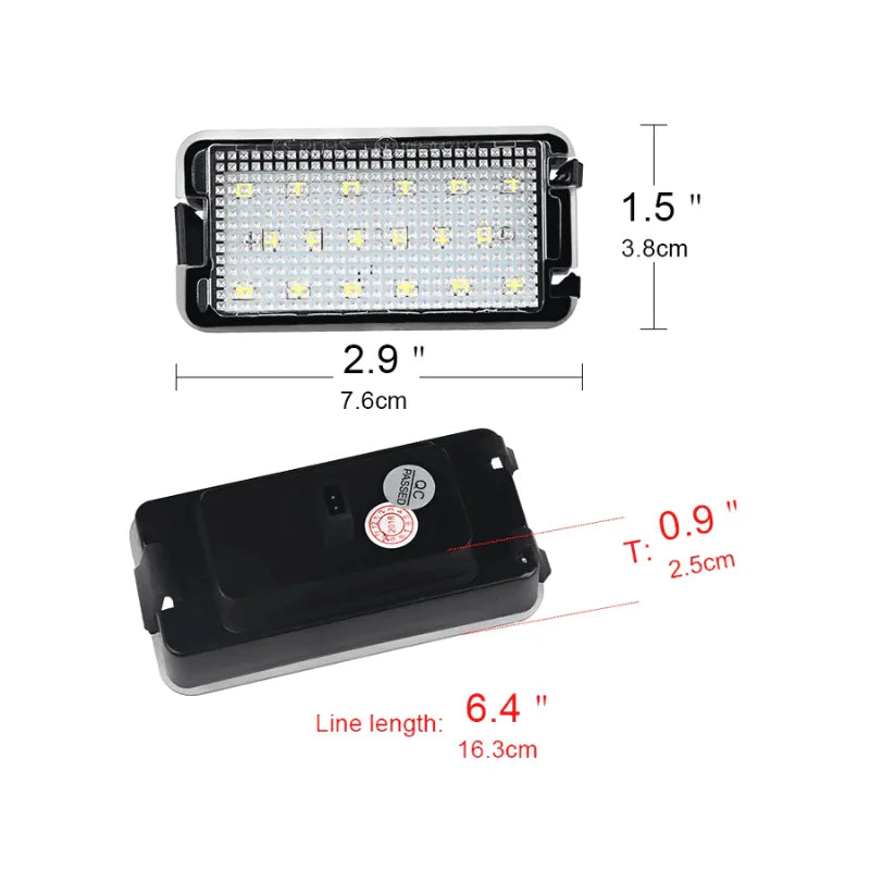 Set 2 lampi numar led 6000k alb-rece Seat Altea Arosa Cordoba Ibiza