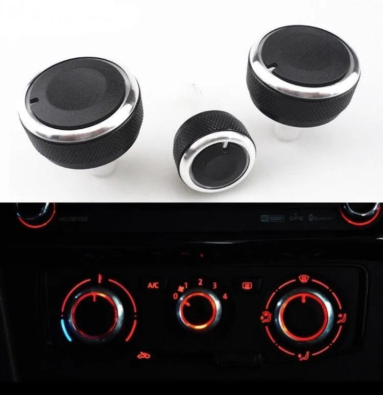 Set 3 butoane cromate AC pentru VW Passat Golf Jetta Touran Seat Skoda