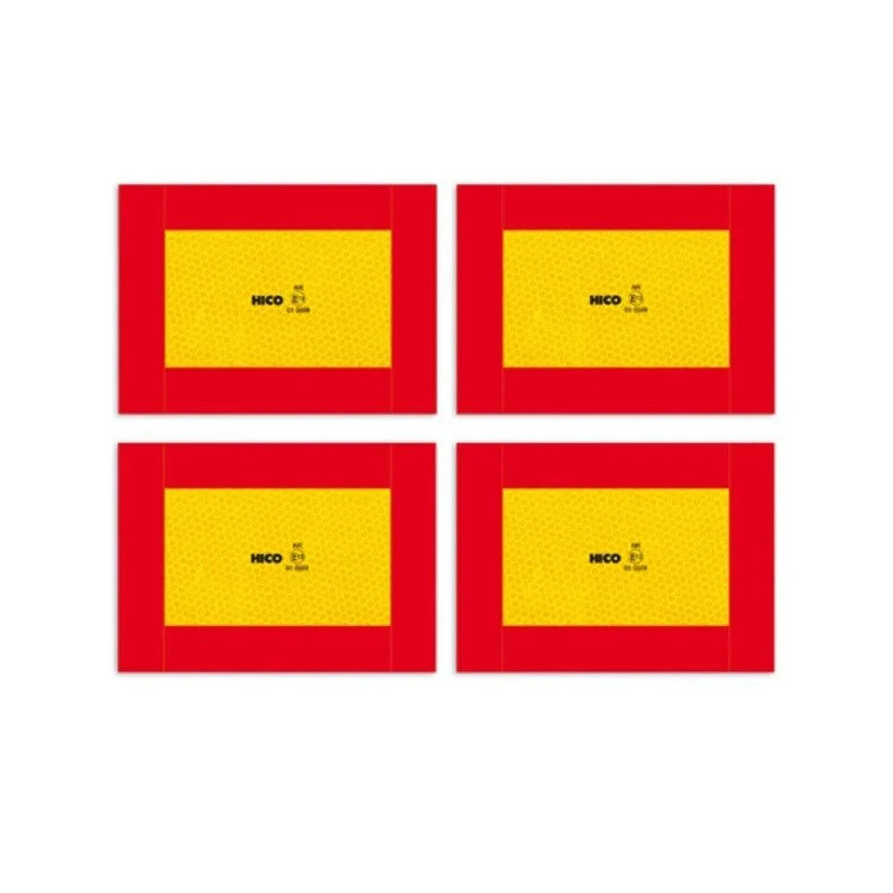 Set 4 placute reflectorizante galben/rosu 282x196 mm aluminiu hico