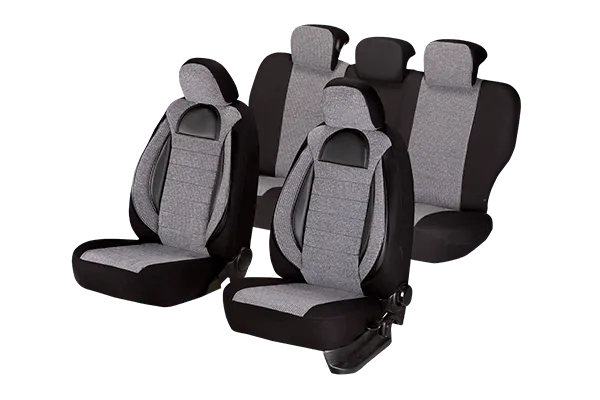 Set huse scaun racing gri - negru