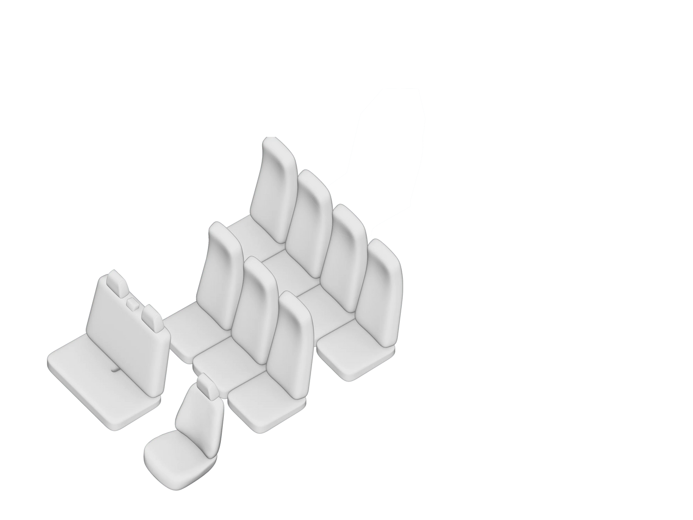 Set huse scaun umbrella pentru ford transit (9+1) 2012-2013 (scaune individuale spate)