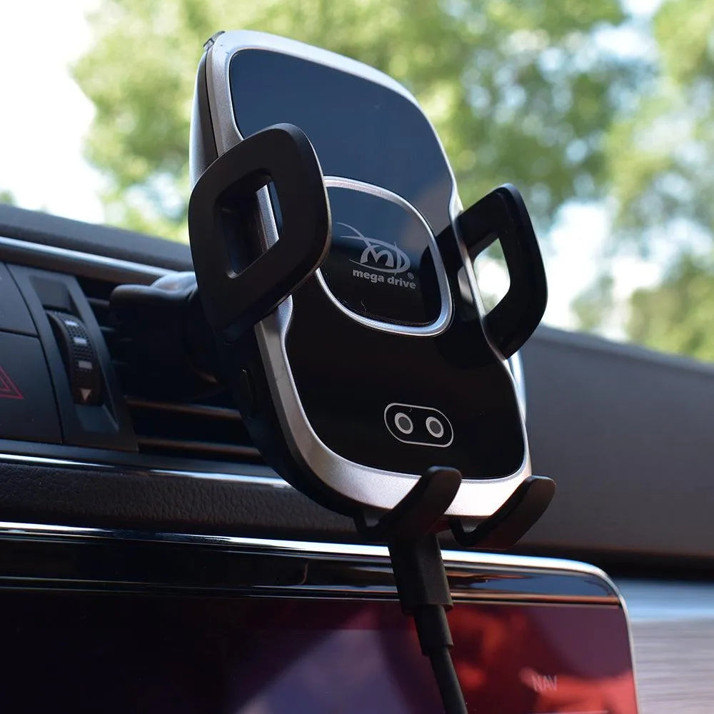 Suport pentru telefon auto smart cu incarcare wireless fast charge si fixare in grila de ventilatie