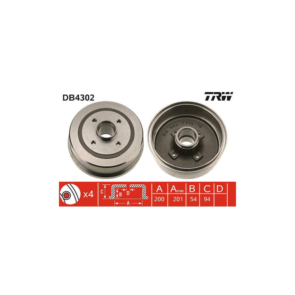 Tambur frana TRW DB4302