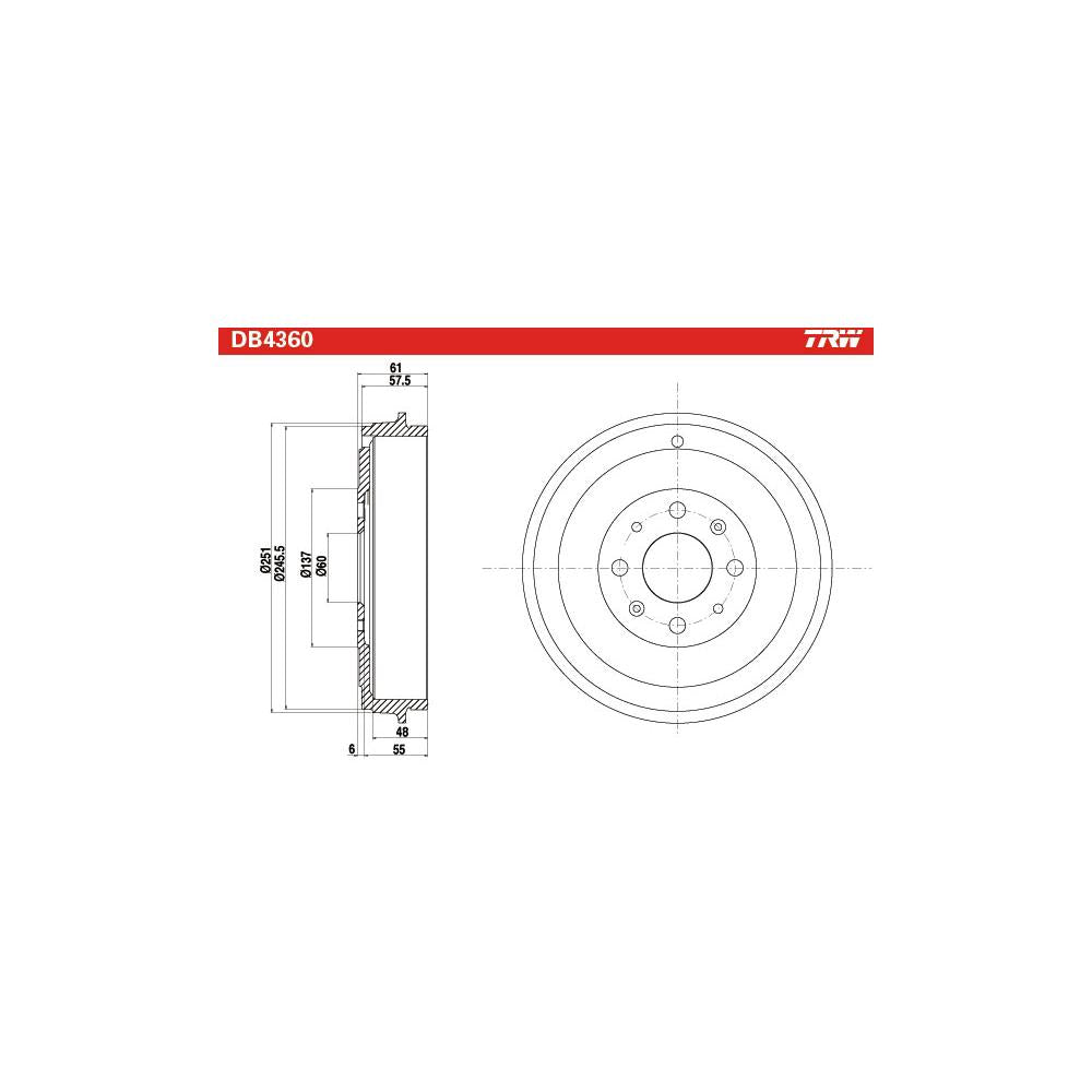 Tambur frana TRW DB4360