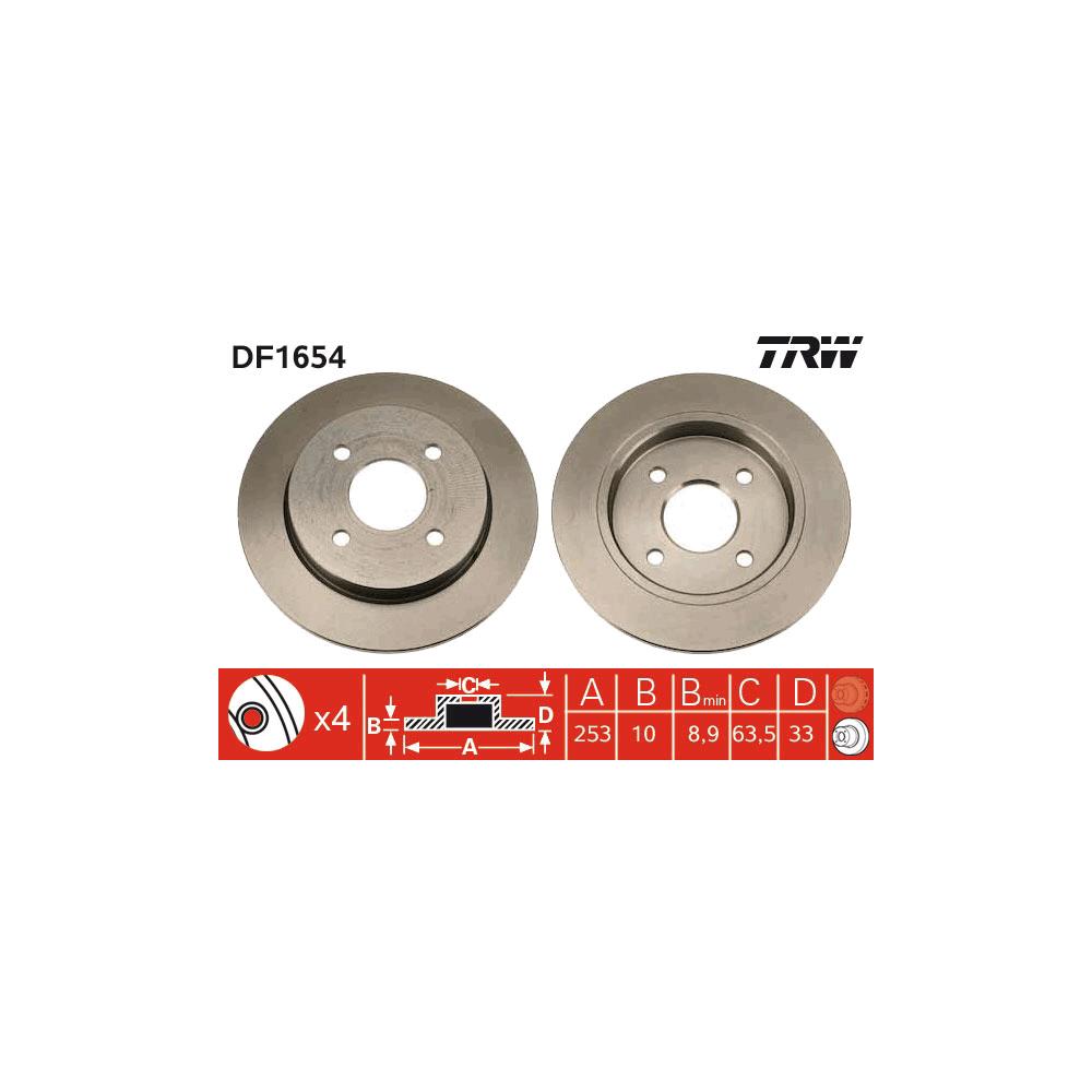 Disc frana spate TRW DF1654