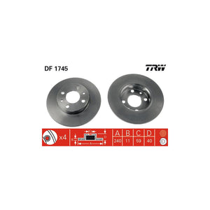 Disc frana spate TRW DF1745
