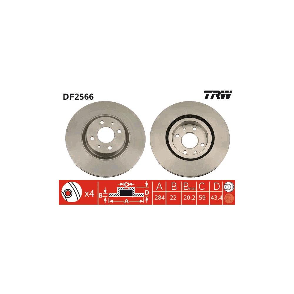 Disc frana fata TRW DF2566