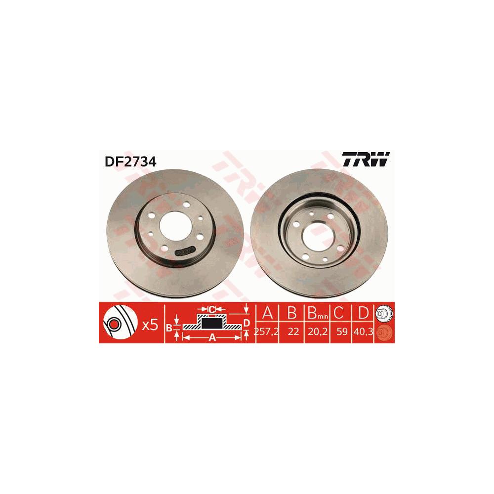 Disc frana fata TRW DF2734