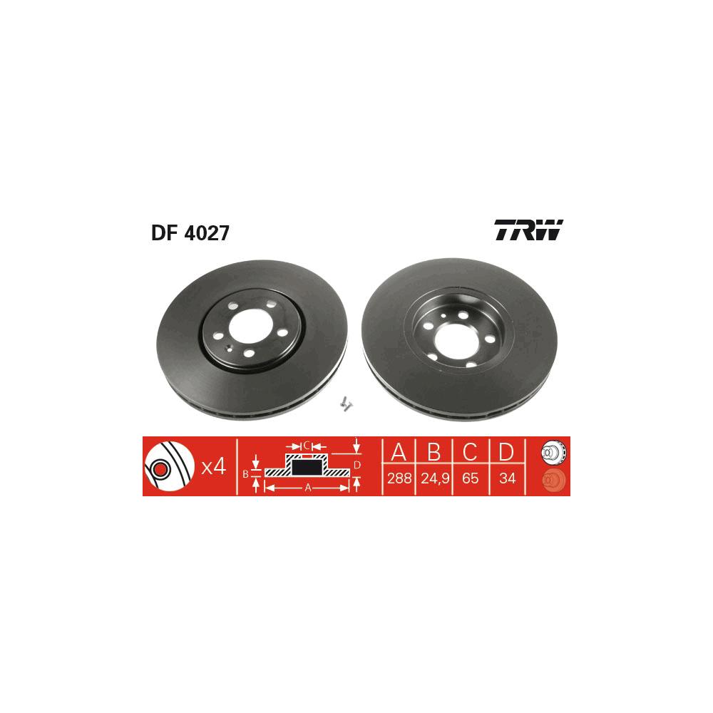 Disc frana fata - ps TRW DF4027