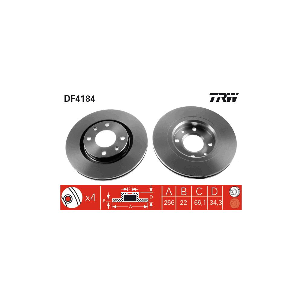 Disc frana fata TRW DF4184