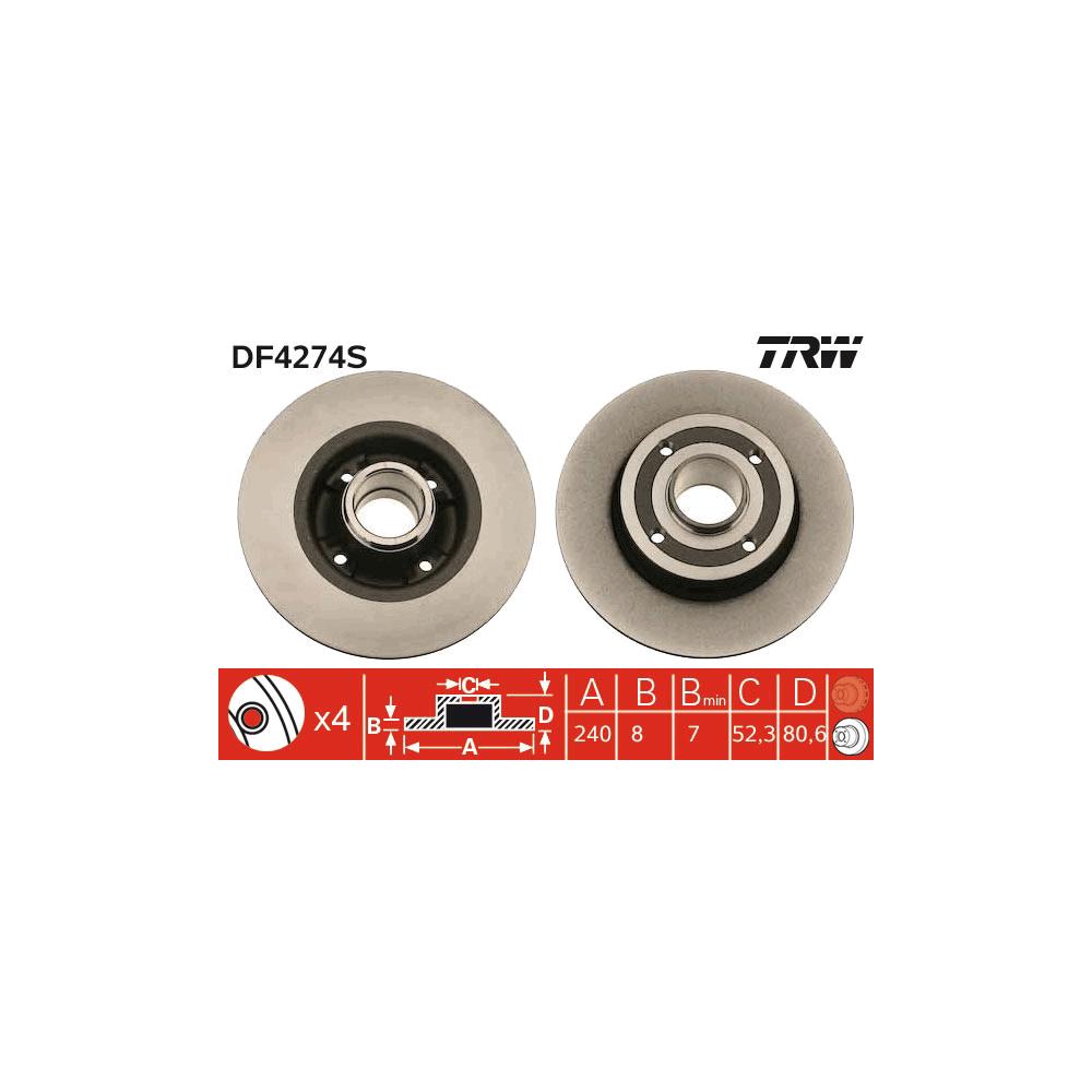 Disc frana spate TRW DF4274S