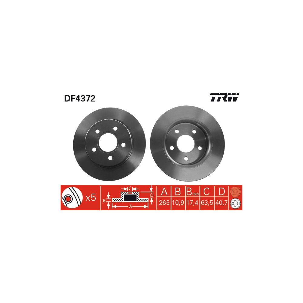 Disc frana spate TRW DF4372
