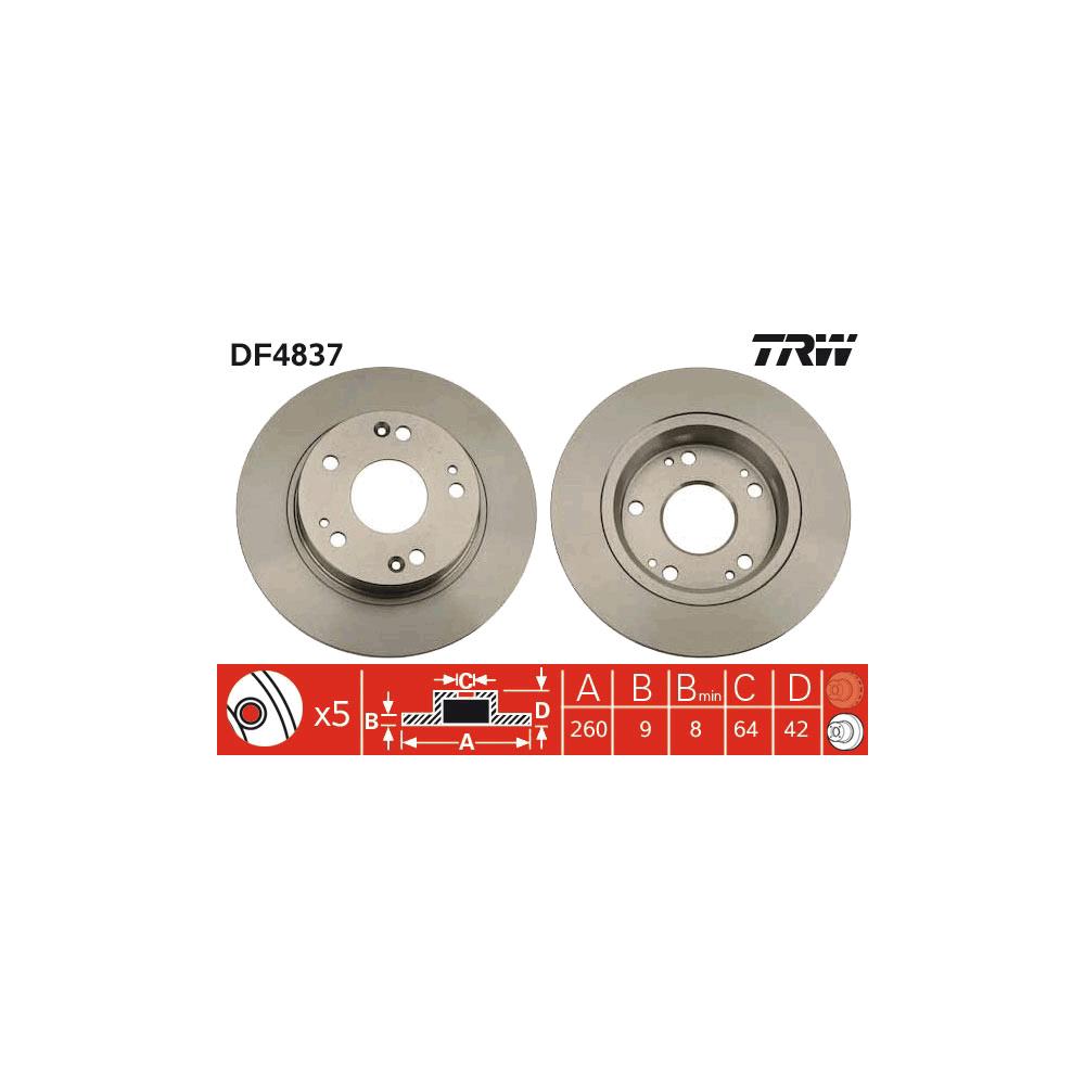 Disc frana spate TRW DF4837