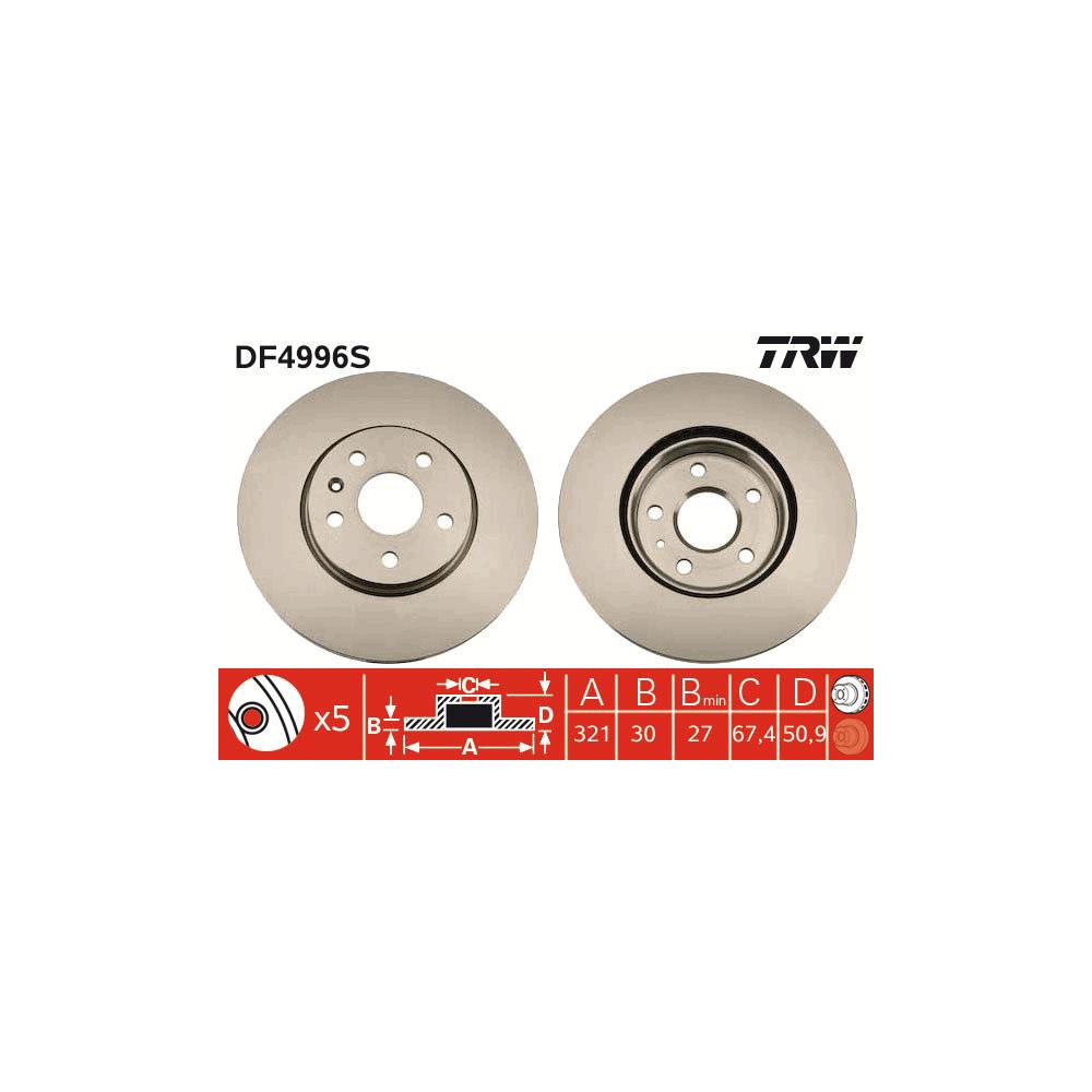Disc frana fata TRW DF4996S