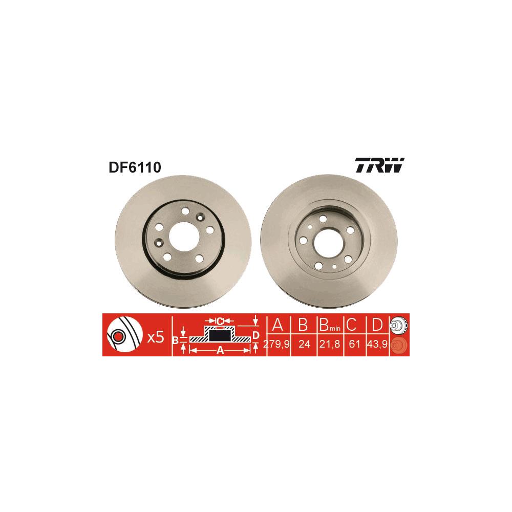 Disc frana fata TRW DF6110
