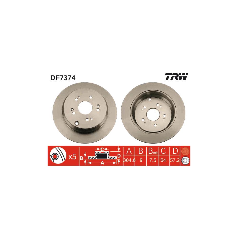 Disc frana spate TRW DF7374