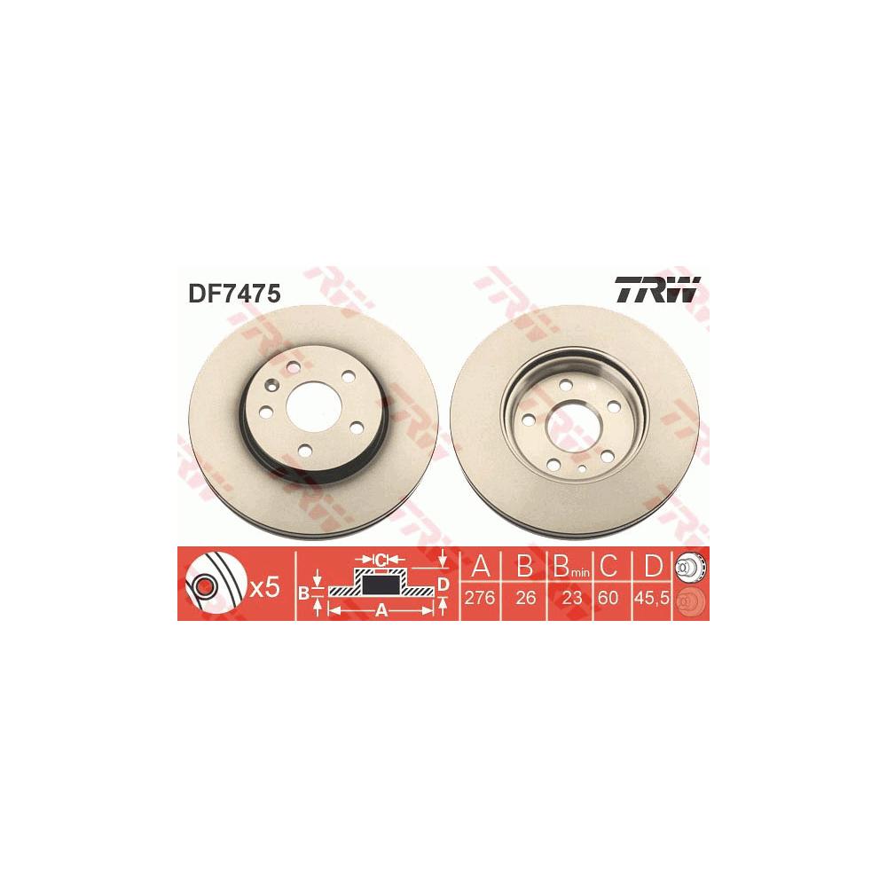 Disc frana fata TRW DF7475